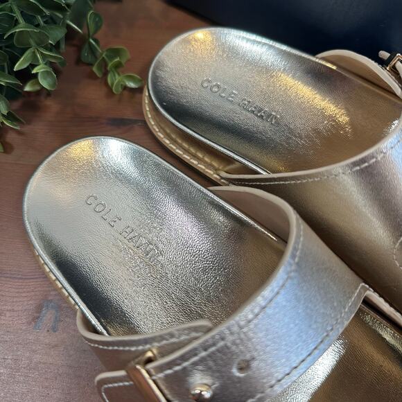 Cole Haan Women's Marisol Footbed Sandals Soft Gold Leather Size 10 - Picture 5 of 8
